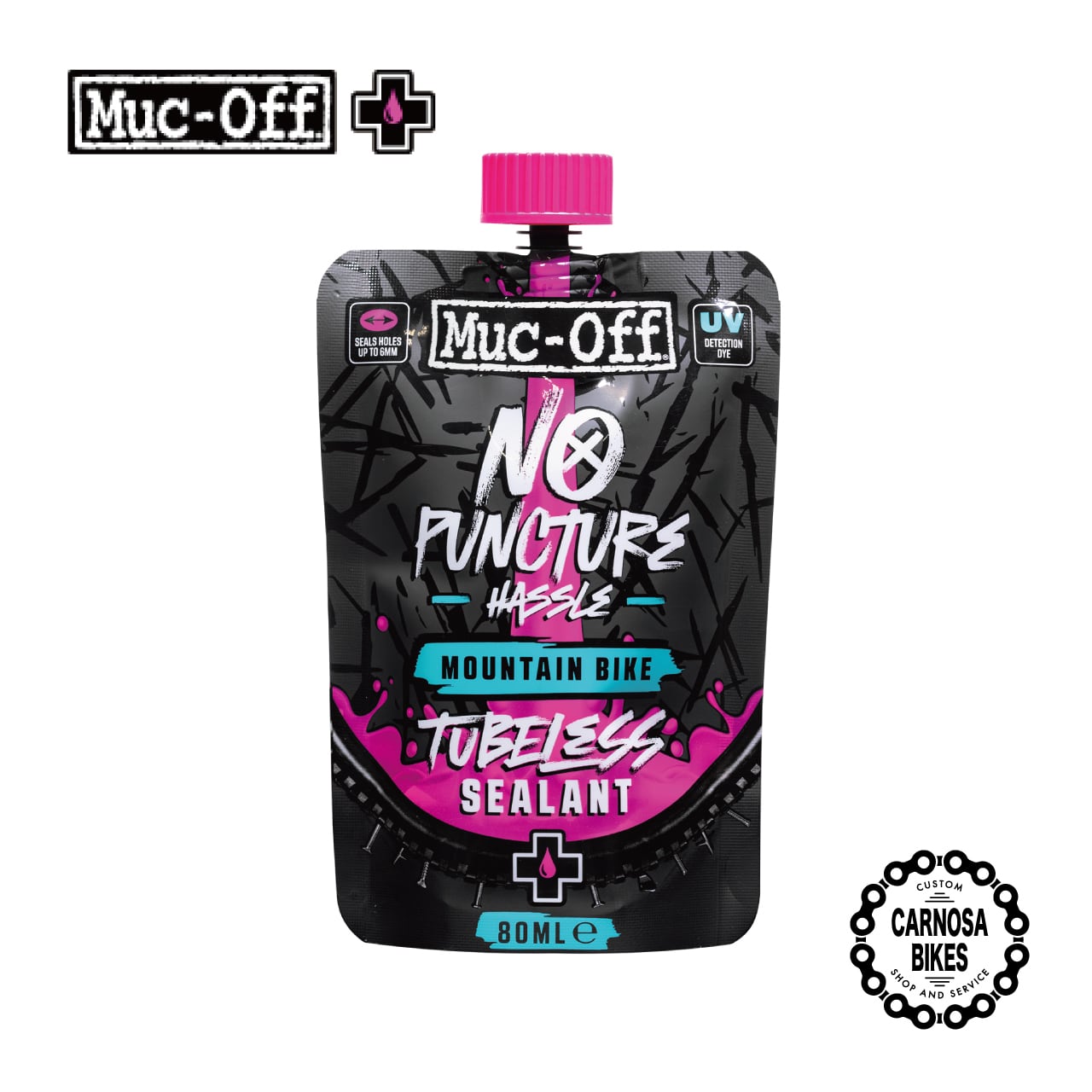 Muc-Off No Puncture Hassle Tubeless Sealant Mountain Bike | (80ml Pouch)